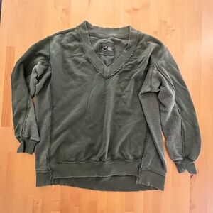 Aerie Green V-Neck Sweatshirt